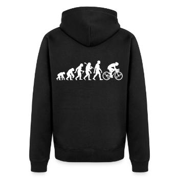 Évolution des cyclistes pour le cyclisme - Veste à capuche bio Premium Unisexe - noir - Dos - Nico (187cm)