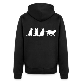 Drôles de chats - Veste à capuche bio Premium Unisexe - noir - Dos - Nico (187cm)