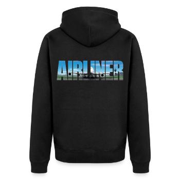 Avion Jumbo Jet - Veste à capuche bio Premium Unisexe - noir - Dos - Nico (187cm)