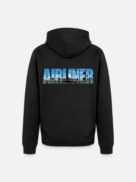 Airliner Jumbo Jet - Unisex Premium Organic Zip Hoodie - black