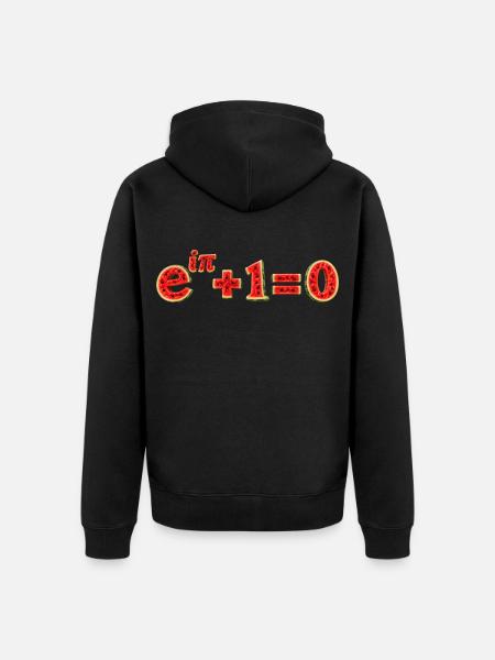 Euler Identität Wassermelonenmathematik - Unisex Premium Bio Zip Hoodie - Schwarz
