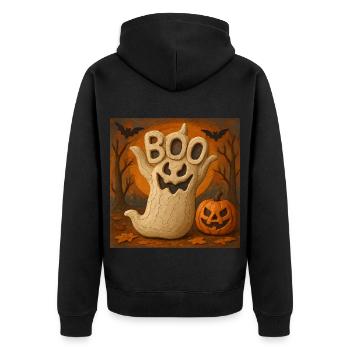 Cadeau de costume de fantôme de citrouille d’Halloween - Veste à capuche bio Premium Unisexe - noir - Dos - Nico (187cm)