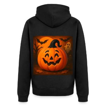 Cadeau de costume effrayant de citrouille d’Halloween - Veste à capuche bio Premium Unisexe - noir - Dos - Nico (187cm)