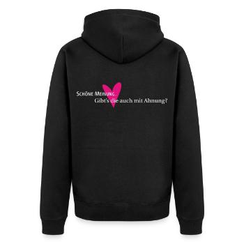 Opinion and hunch - Unisex Premium Organic Zip Hoodie - black - Back - Nico (187cm)