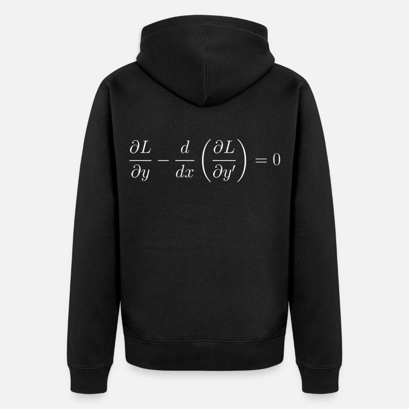 Euler-Lagrange-Gleichungsfundamentalphysik - Unisex Premium Bio Zip Hoodie - Schwarz