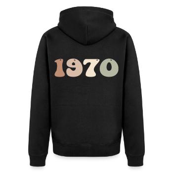 1970 - Veste à capuche bio Premium Unisexe - noir - Dos - Nico (187cm)
