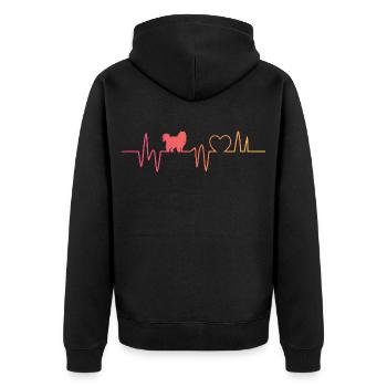 Persische Katze Sonnenuntergangsherzschlag - Unisex Premium Bio Zip Hoodie - Schwarz - Hinten - Nico (187cm)