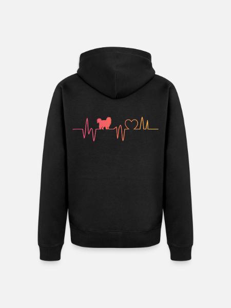 Persische Katze Sonnenuntergangsherzschlag - Unisex Premium Bio Zip Hoodie - Schwarz