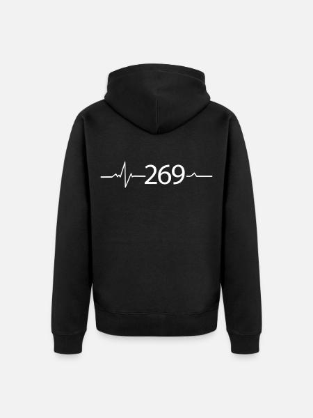 269 - RESPEKTIERE LEBEN - Unisex Premium Bio Zip Hoodie - Schwarz
