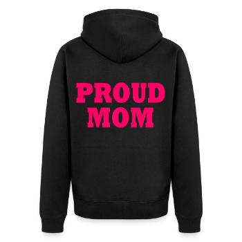 Proud mom - Unisex Premium Bio Zip Hoodie - Schwarz - Hinten - Nico (187cm)