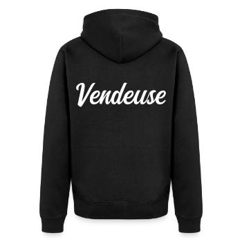 Meilleure Vendeuse Commerce Détail Magasin Pro - Veste à capuche bio Premium Unisexe - noir - Dos - Nico (187cm)