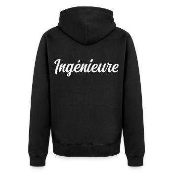 Ingénieure - Veste à capuche bio Premium Unisexe - noir - Dos - Nico (187cm)