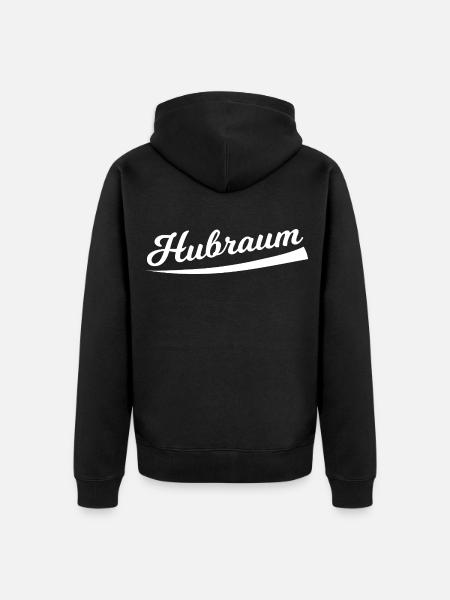 Hubraum Retro Schriftzug - Unisex Premium Bio Zip Hoodie - Schwarz