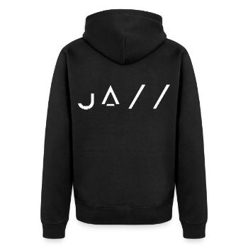 Jazz Minimaliste - Cadeau Jazz pour musicien  - Veste à capuche bio Premium Unisexe - noir - Dos - Nico (187cm)