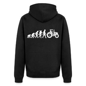Tracteur Tracteur Évolution Fermier Fermier Rétro - Veste à capuche bio Premium Unisexe - noir - Dos - Nico (187cm)
