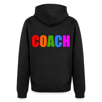 Coach - Unisex Premium Organic Zip Hoodie - black - Back - Nico (187cm)