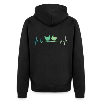 Poule battement de cœur des poules - Veste à capuche bio Premium Unisexe - noir - Dos - Nico (187cm)