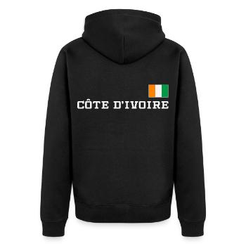 Ivory Coast Pride Cote D'Ivoire Heritage Elephant - Veste à capuche bio Premium Unisexe - noir - Dos - Nico (187cm)