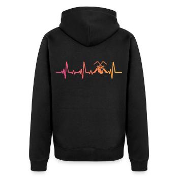 Schweißer Sunset Heartbeats Schweißen - Unisex Premium Bio Zip Hoodie - Schwarz - Hinten - Nico (187cm)
