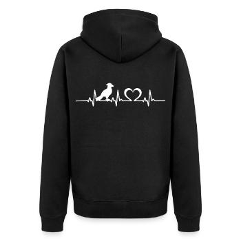 Papagei Herzschlag Papageien Vogel - Unisex Premium Bio Zip Hoodie - Schwarz - Hinten - Nico (187cm)