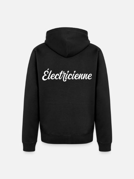 Électricienne - Veste à capuche bio Premium Unisexe - noir
