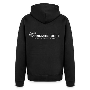 Après Ski Instructor – Motif - Unisex Premium Organic Zip Hoodie - black - Back - Nico (187cm)