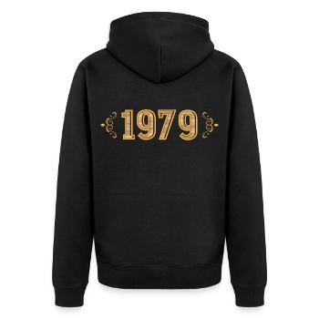 Legend since 1979 retro 1979 - Unisex Premium Organic Zip Hoodie - black - Back - Nico (187cm)