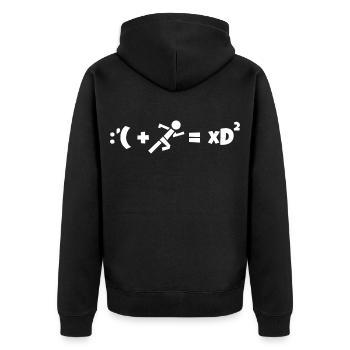 Fun running formula - Unisex Premium Organic Zip Hoodie - black - Back - Nico (187cm)