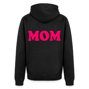 Mom - Unisex Premium Bio Zip Hoodie - Schwarz - Hinten - Nico (187cm)