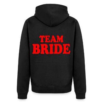Team bride - Unisex Premium Organic Zip Hoodie - black - Back - Nico (187cm)