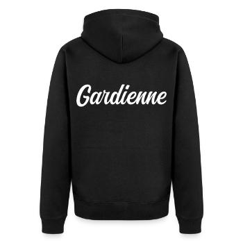 Gardienne - Veste à capuche bio Premium Unisexe - noir - Dos - Nico (187cm)