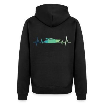 bateau à moteur battement de coeur yacht capitaine - Veste à capuche bio Premium Unisexe - noir - Dos - Nico (187cm)
