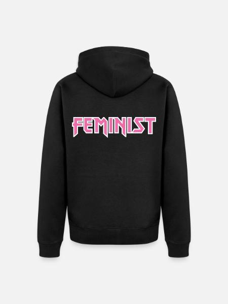 Feministisch (Heavy-Metal-Stil) - Unisex Premium Bio Zip Hoodie - Schwarz