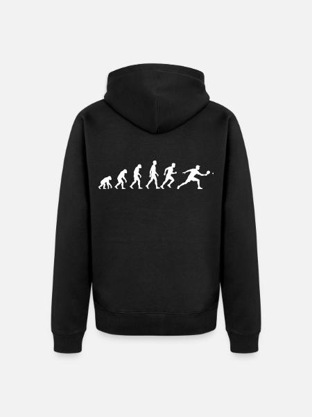 Evolution Ping-Pong – Tennisspieler-Humor - Unisex Premium Bio Zip Hoodie - Schwarz