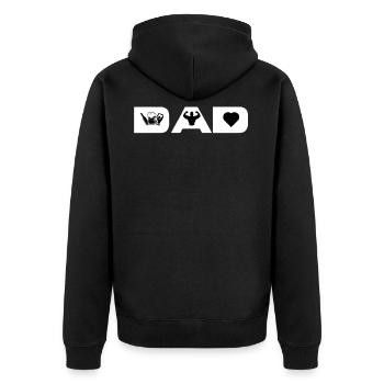 Papa papa mon héros - Veste à capuche bio Premium Unisexe - noir - Dos - Nico (187cm)