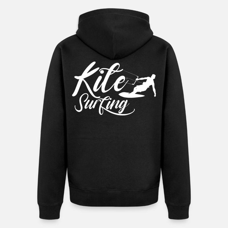 Kitesurfen Kite Kitesurfing Kitesurf Kitesurfer - Veste à capuche bio Premium Unisexe - noir