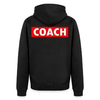 Coach - Unisex Premium Bio Zip Hoodie - Schwarz - Hinten - Nico (187cm)