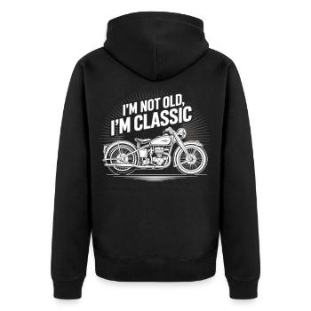 Vélo vintage : Pas vieux, juste classique - Veste à capuche bio Premium Unisexe - noir - Dos - Nico (187cm)