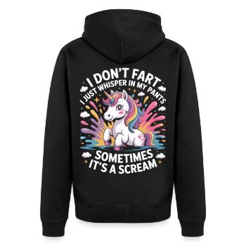Drôle de Licorne Pet Chemise - Licorne avec dicton - Veste à capuche bio Premium Unisexe - noir - Dos - Nico (187cm)