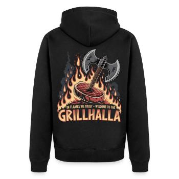 Chemise Viking Grill - Veste à capuche bio Premium Unisexe - noir - Dos - Nico (187cm)