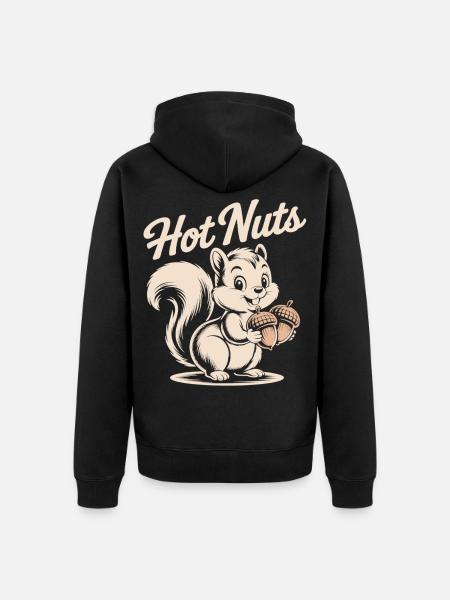 Ondeugende eekhoorn - Hot Nuts Shirt - Uniseks Premium bio ziphoodie - zwart