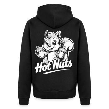 Chemise Hot Nuts Écureuil - Veste à capuche bio Premium Unisexe - noir - Dos - Nico (187cm)