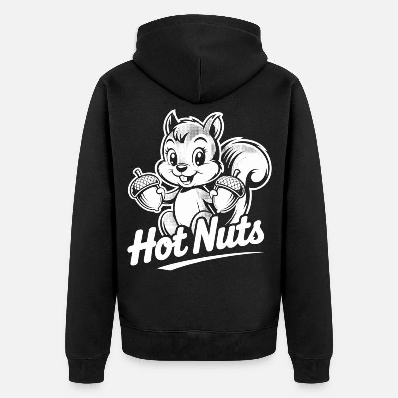 Chemise Hot Nuts Écureuil - Veste à capuche bio Premium Unisexe - noir