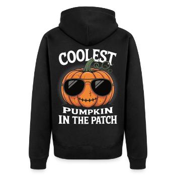 Drôle de citrouille d’Halloween avec des lunettes de soleil - Veste à capuche bio Premium Unisexe - noir - Dos - Nico (187cm)