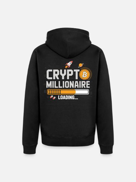 Crypto Loading - Devenez millionnaire - Veste à capuche bio Premium Unisexe - noir