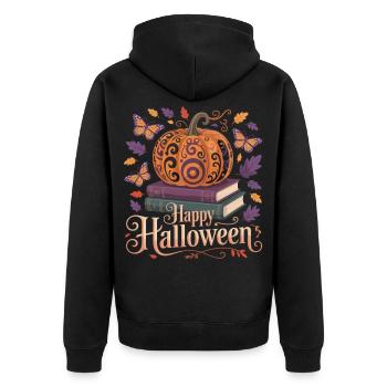 Magic pumpkin for Halloween - Unisex Premium Organic Zip Hoodie - black - Back - Nico (187cm)
