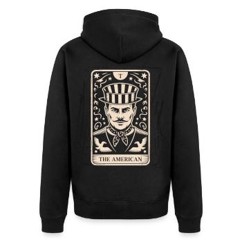 La chemise de tarot américain - Veste à capuche bio Premium Unisexe - noir - Dos - Nico (187cm)