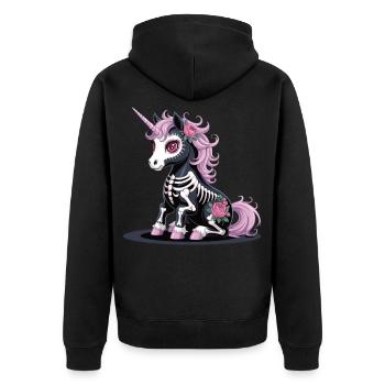 Chemise Licorne Halloween - Veste à capuche bio Premium Unisexe - noir - Dos - Nico (187cm)