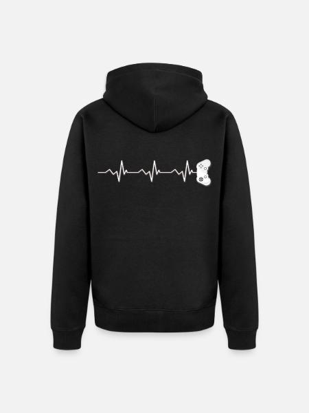 Gamer pulse - Unisex Premium Organic Zip Hoodie - black