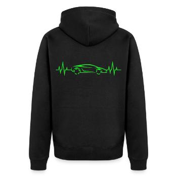 Battements de Coeur - Heartbeat - Voiture de sport - Supercar - Veste à capuche bio Premium Unisexe - noir - Dos - Nico (187cm)